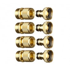 GaiGaiMall Brass Male and Female 3/4 Inch Garden Hose End and Faucet Quick Connector Set (4Male+4Female) - B07DK6PXDG